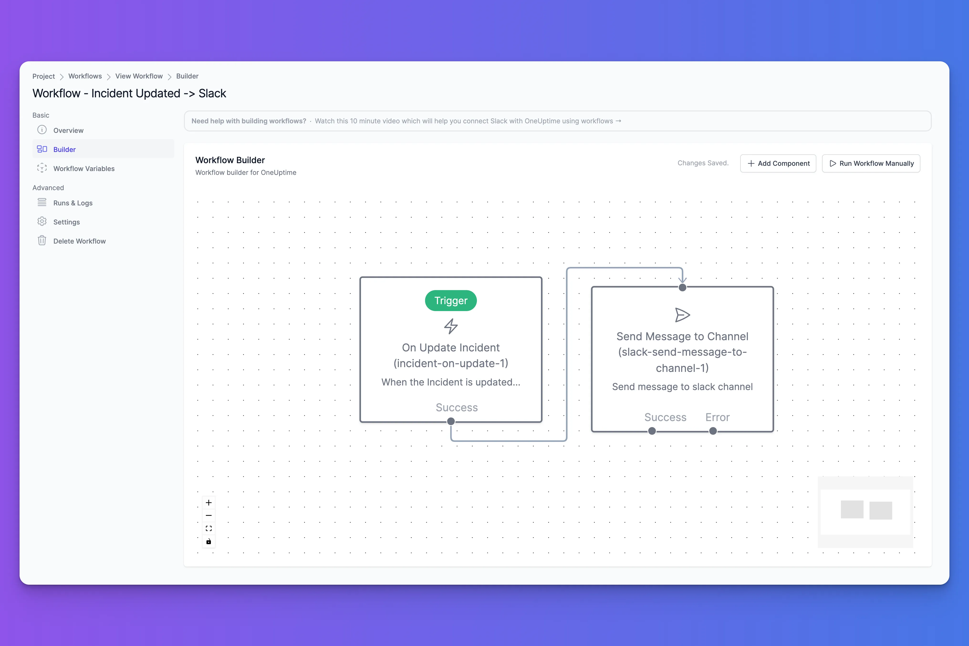 One Uptime Workflow Builder