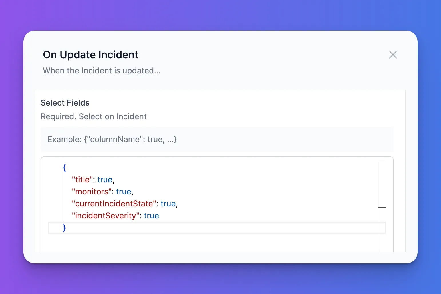 Select Fields on Trigger