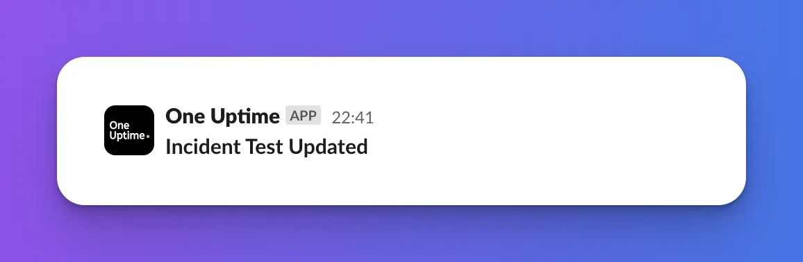 Workflows in OneUptime: Slack Notifications (screenshot)