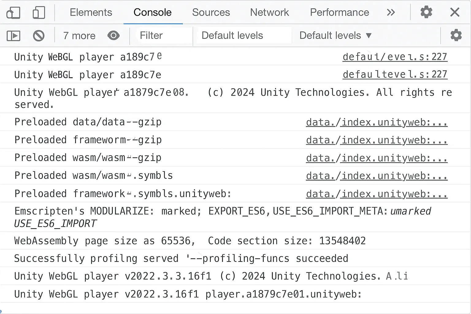 Unity WebGL Console Output as interpreted by ChatGPT image generation. Reality is much worse.